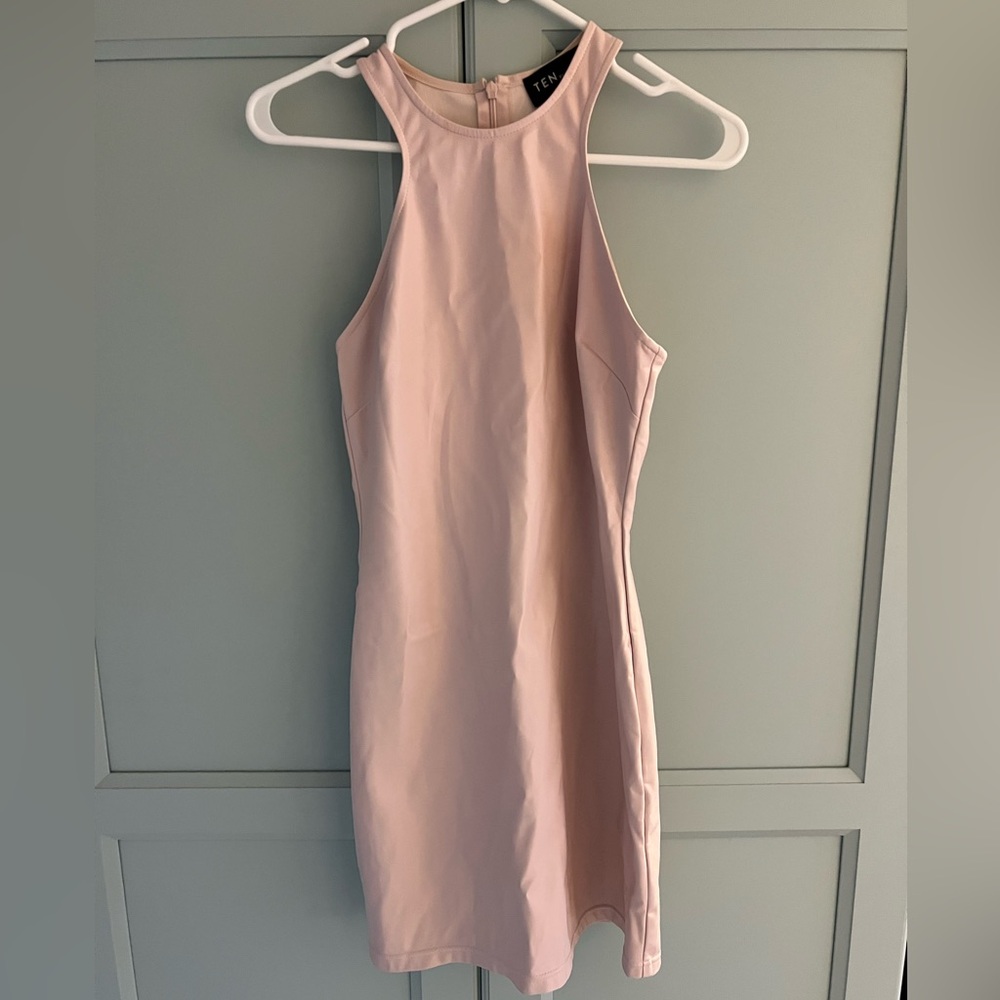 Aritzia Cinema Dress Vegan Leather in Pale Pink Size 4